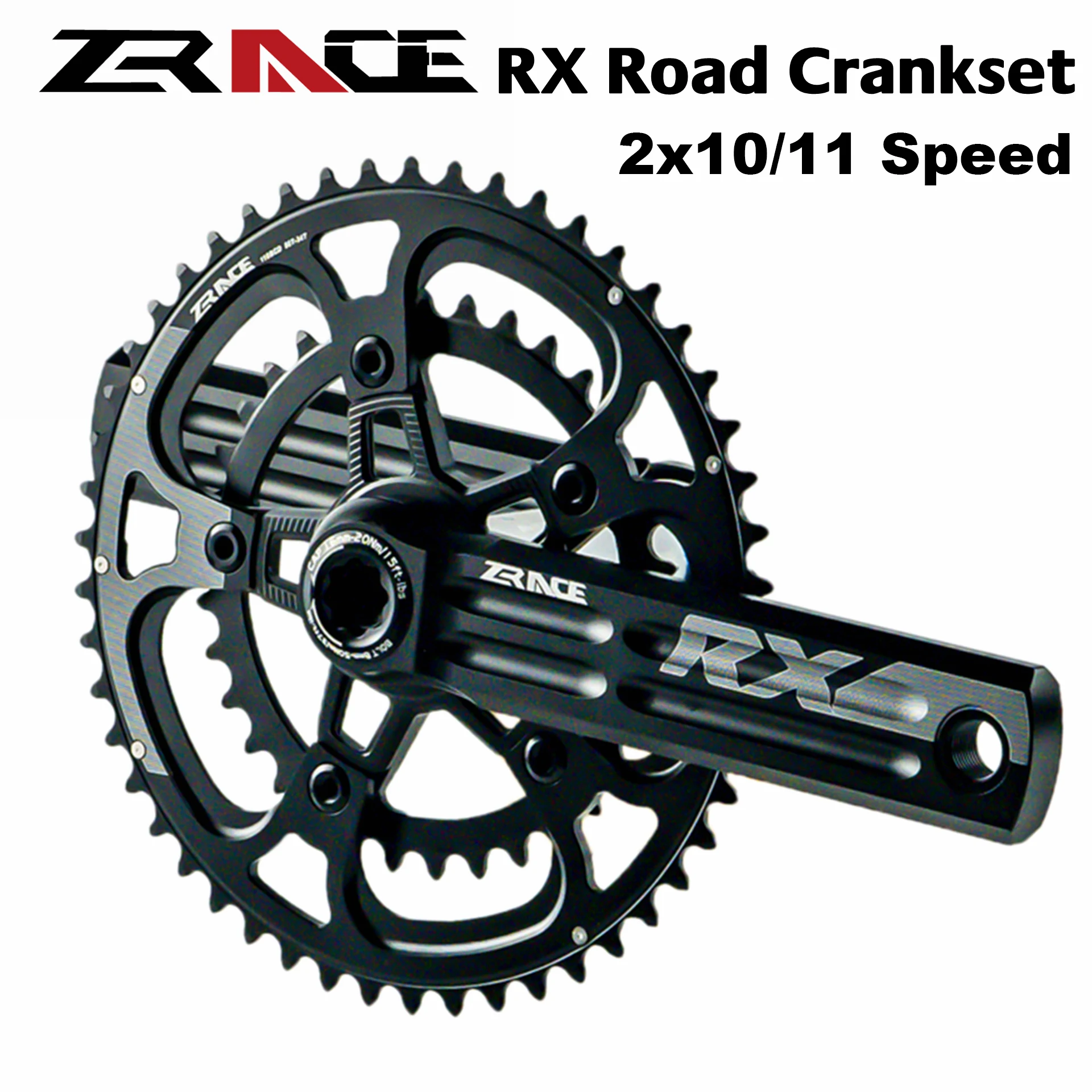 2024 NEW ZRACE Road Bike Crankset Fixed Gear Crankset 50/34T Crank Aluminum Alloy 170mm Bicycles Chainwhee Pedivela Quadrado RX