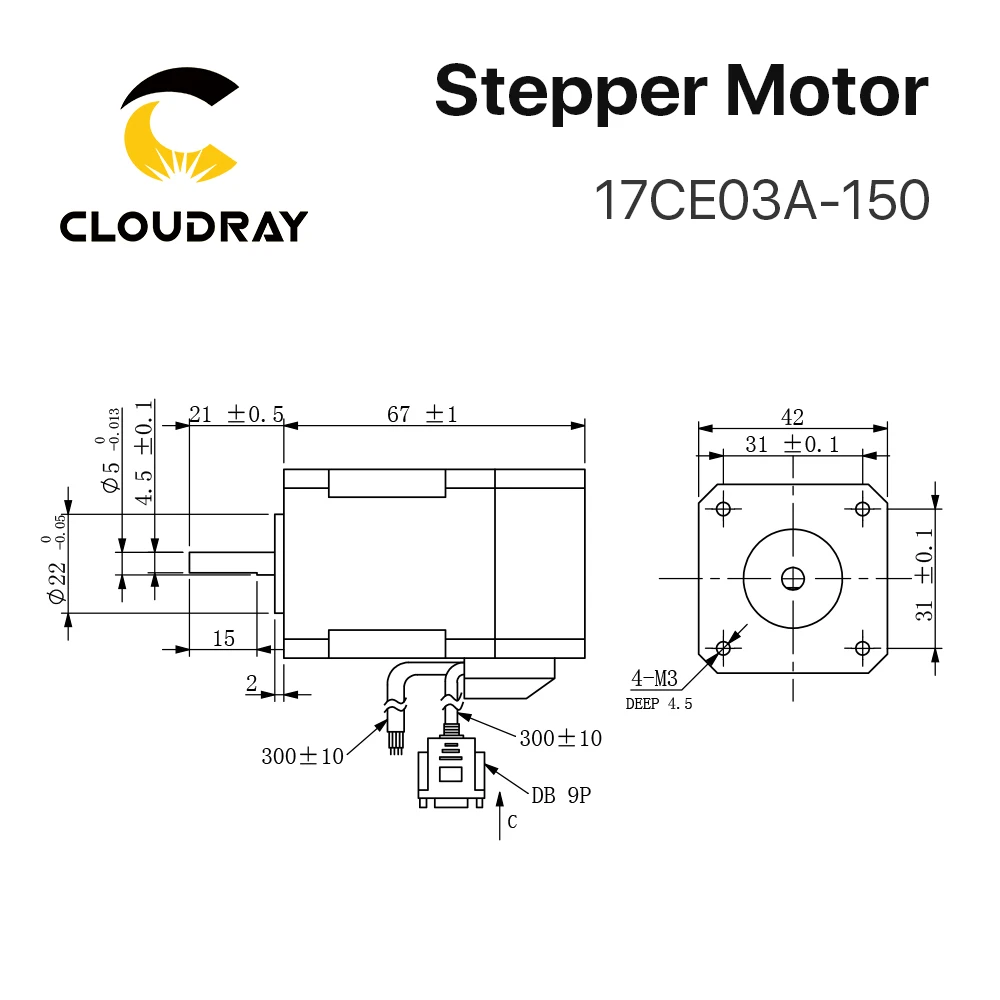 Cloudray Nema 17 motore passo-passo 0.3N.m 1.5A servomotore passo-passo ad anello chiuso con Encoder per stampante 3D CNC