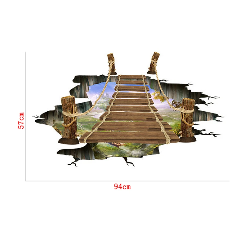 3D broken wall cosmic space wall sticker home decor living room bedroom floor decoration Removable decorative PVC material Mural
