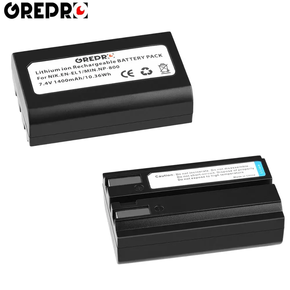 1400mAh EN-EL1 ENEL1 NP-800 Battery for Nikon Coolpix 500, 775, 880, 885, 990, 995, 4300, 4500, 4800, 5000, 5400, 5700, EN EL1