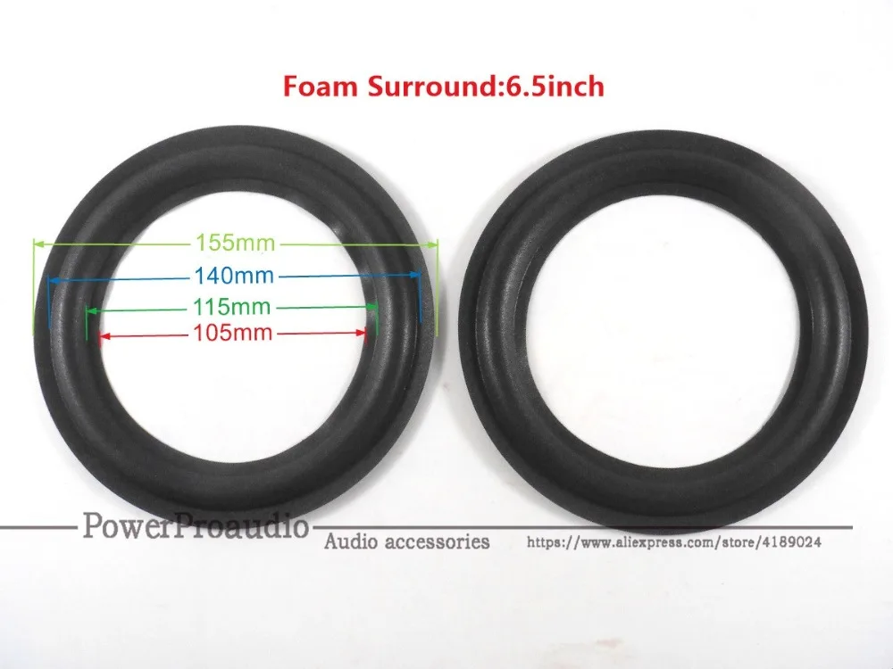 真新しい1/2インチ真新しい、修理用スピーカーサラウンドフォームロットあたり10個、真新しい、6.5インチ、6.5インチ