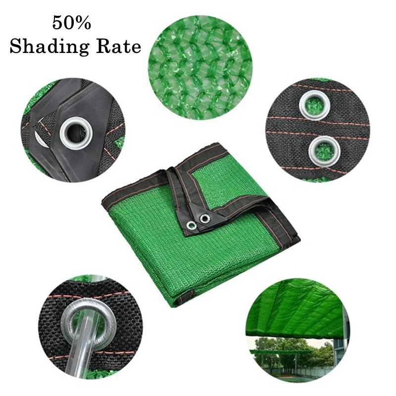 Green Sun Shade Net Balcony Succulent Flower Plant Sun Shelter 50% Shading Rate Anti-UV Swimming Pool Awnings 2/3M Wide