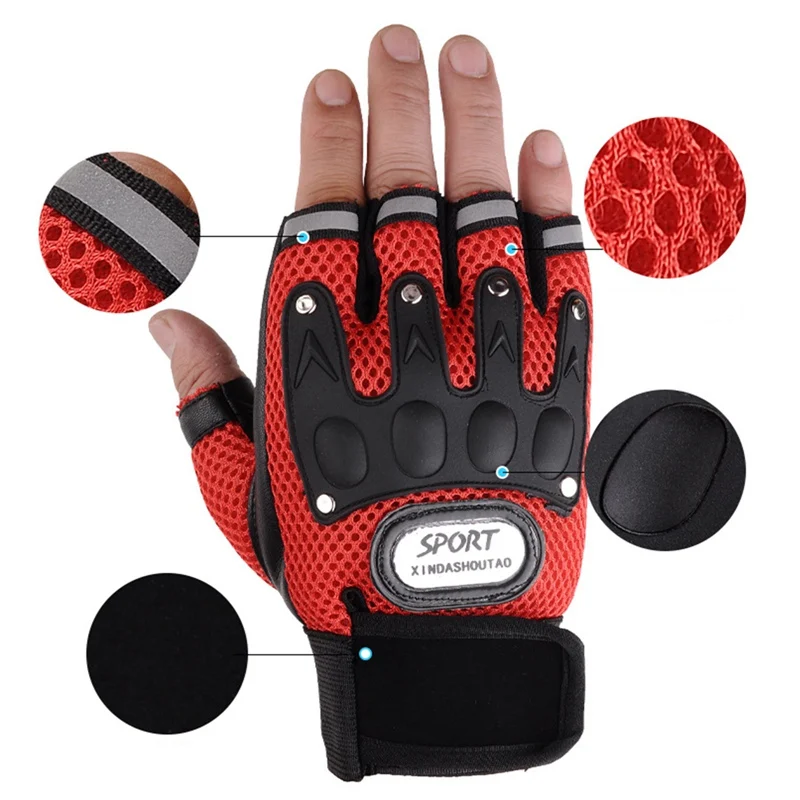 1 Pair Sports Racing Cycling Motorcycle MTB Bike Bicycle Gel Half Finger Gloves Auto Accessories