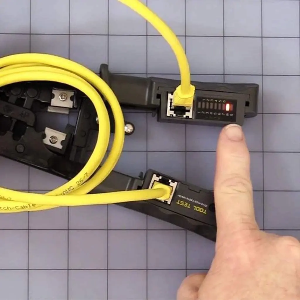 Alicates de prensado de cables, probador de tres usos, herramienta de prensado de Cable de red de trinquete RJ45 8P6P4P, alicates de Cable de red de agujero pasante