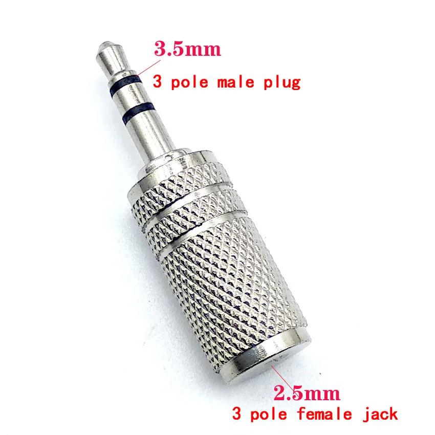 3 sztuk Jack 3.5MM do 2.5mm Adapter Audio 2.5mm męski na 3.5mm żeńskie złącze wtykowe dla głośnik Aux słuchawki przewodowe Jack 3.5