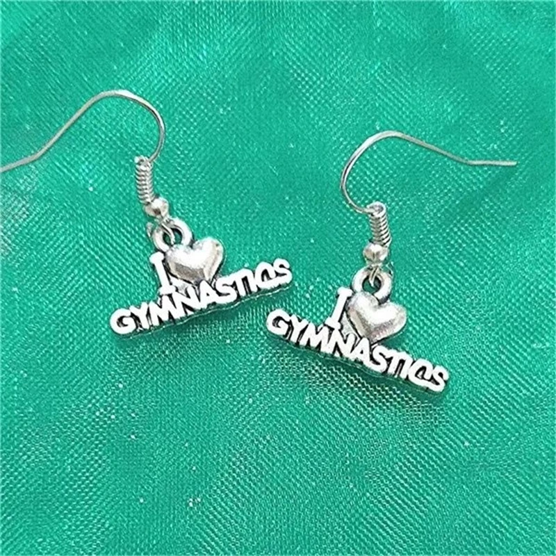 I Love Gymnastics Earrings Letter Earrings Gymnast Earrings Dangle Earrings for Women