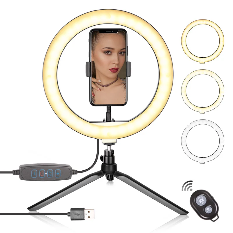 

9"LED Ring Light with Stand & Phone Holder, Selfie Ring Light with Extendable Tripod for Makeup/Photography/YouTube Videos/Vlog