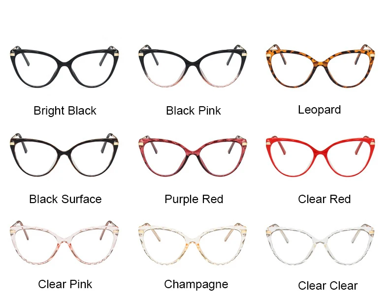 Mode Cat Eye Frauen Lesebrille Anti Blau Licht TR90 Frühling Scharnier Presbyopie Brillen Klare Linse Brillen – Detail 8