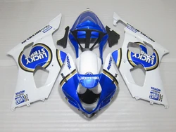 Motorcycle fairings set for SUZUKI GSX-R1000 03 04 white blue LUCKY STRIKE ABS fairing body kit K3 GSXR1000 2003 2004 CV5