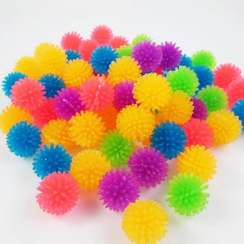 Mix Colors Cat Ball Toys Rubber Interactive Spiky Bite Proof Kitten Toy Ball Chase Toy Pet Supplies Pet Accessories Random Color