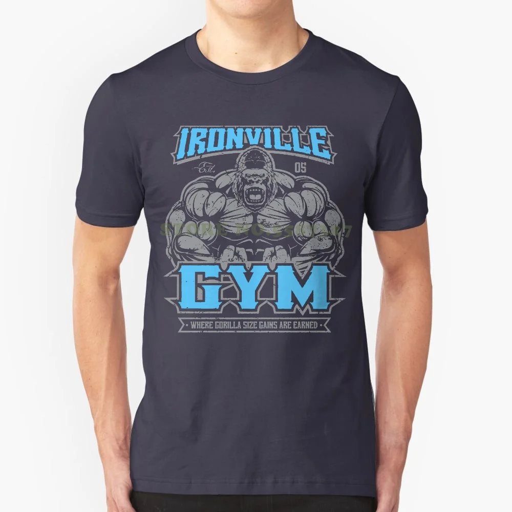 Tee Shirts Men O-Neck Tees Gymnasium Gorilla Bodybuilding Blend T Shirt