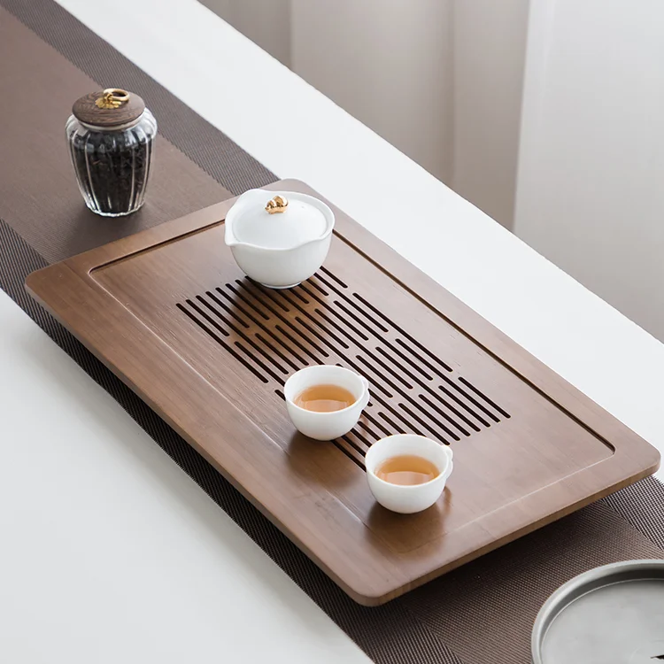 

Eco-friendly Bamboo Tea-Tray High Quality Water Storage Kung Fu Drainage Decoration Tea Set kung fu tea set