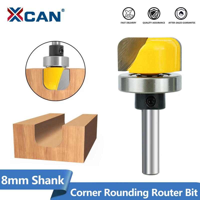 

XCAN Diameter Bowl & Tray Router Bit 8mm Shank Corner Rounding Router Bit Wood Milling Cutter Engraving Tool Tungsten Router Bit