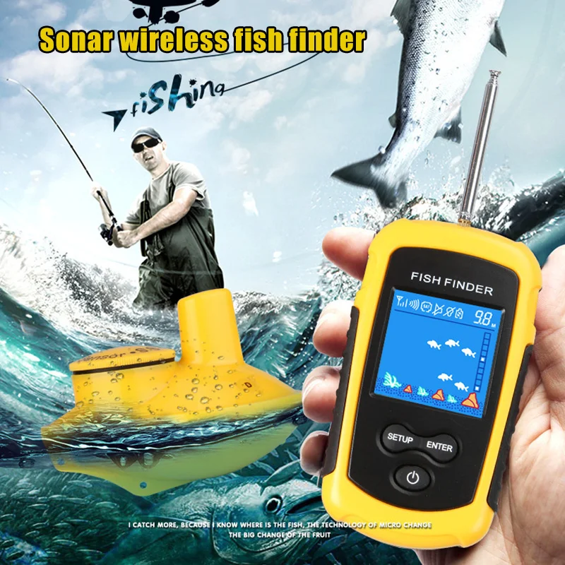 

Wireless/Wired Fish Finder for Fishing HD 40M Water Depth Portable Fishs Finder For Kayak Fishing Environments Fish Finder