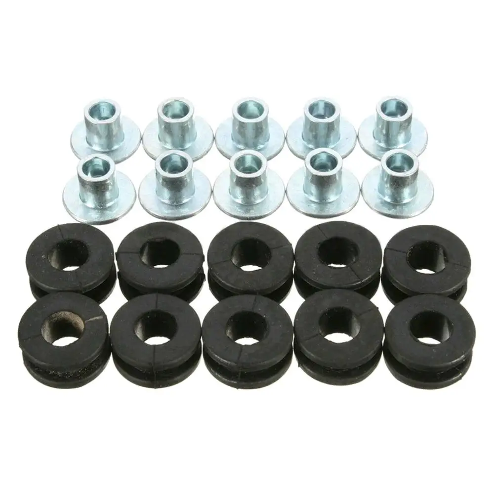 10-Pack Motorcycle Rubber Grommet Bolts For Suzuki Kawasaki Honda Yamaha Fairings