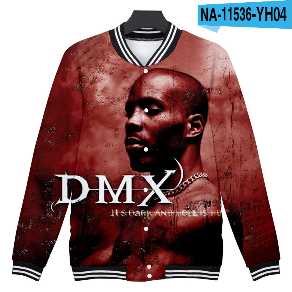 

R.I.P Rapper Dark Man X DMX Baseball Jacket Men Bomber Jacket Outerwear Streetwear Hip Hop Baseball Uniform Casual Sportswear