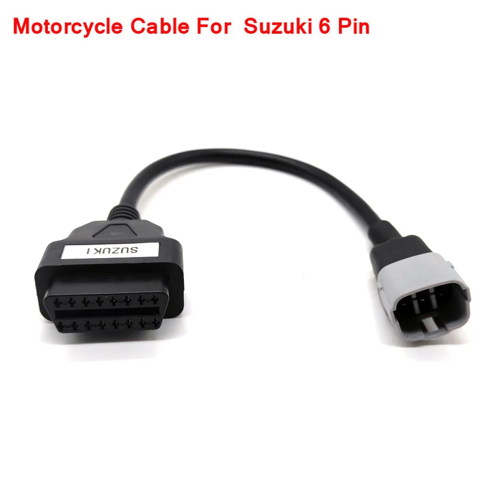 OBD Motorcycle Cable For Suzuki 6 Pin Plug Cable Diagnostic Cable 6Pin to OBD2 16 pin Adapter