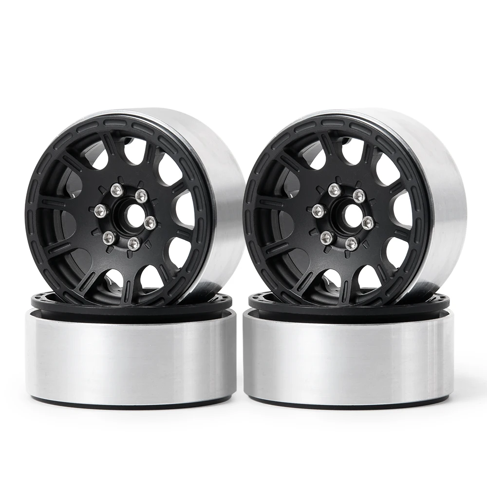 AXSPEED 4 stuks 1.9/2.2 inch Legering Metalen Beadlock Velgen voor 1/10 Schaal AXIALE SCX10 D90 CC01 RC Crawler Auto Upgrade Onderdelen