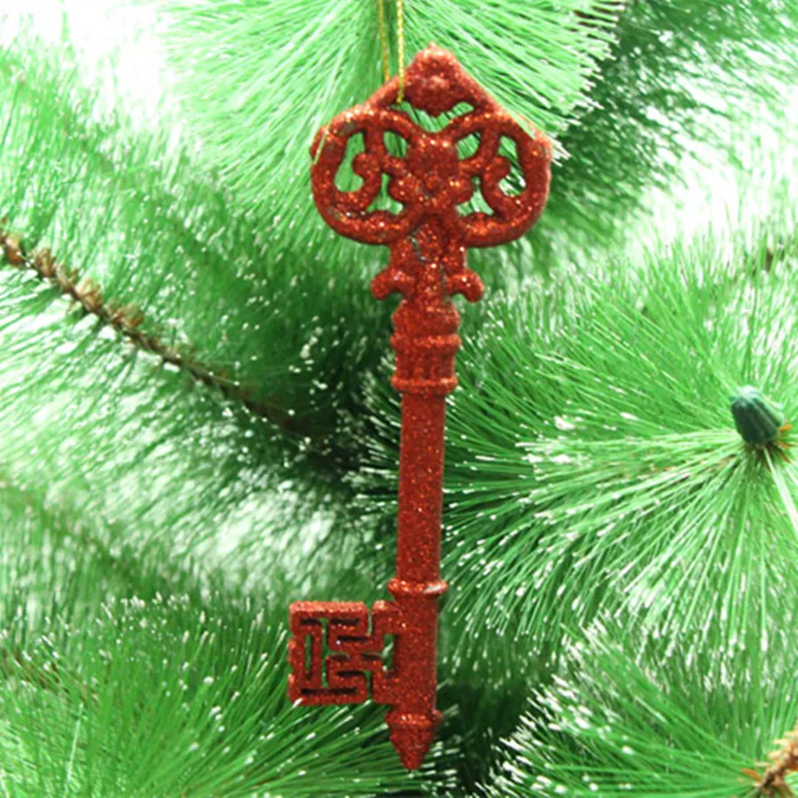 1PC Colorful Golden Onion Powder Pendant Keys Xmas Party Ornament Size 14.5CMX4.5CM DIY Christmas Tree Decorations
