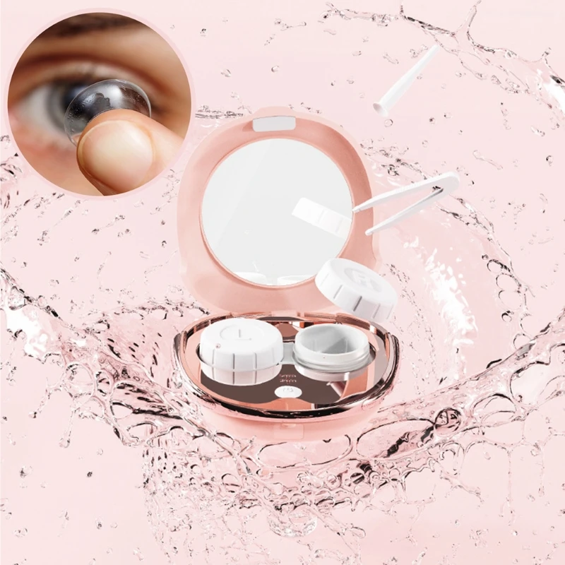 M2ee lente de contato mais limpo portátil caixa contato com pinças haste sucção para casa