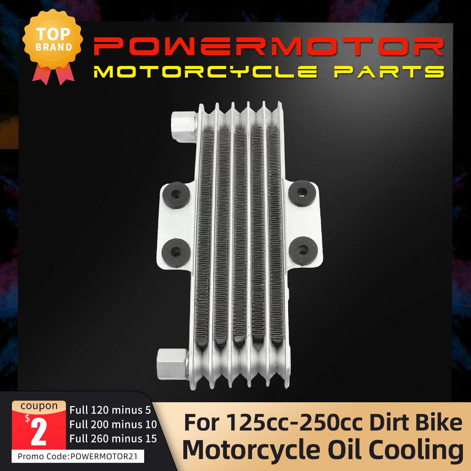 Universeller Motorrad-Motorölkühler, 5-reihiger Kühlradiator, Ersatz passend für die meisten Motorräder mit 125-250 ccm. – Detail 5
