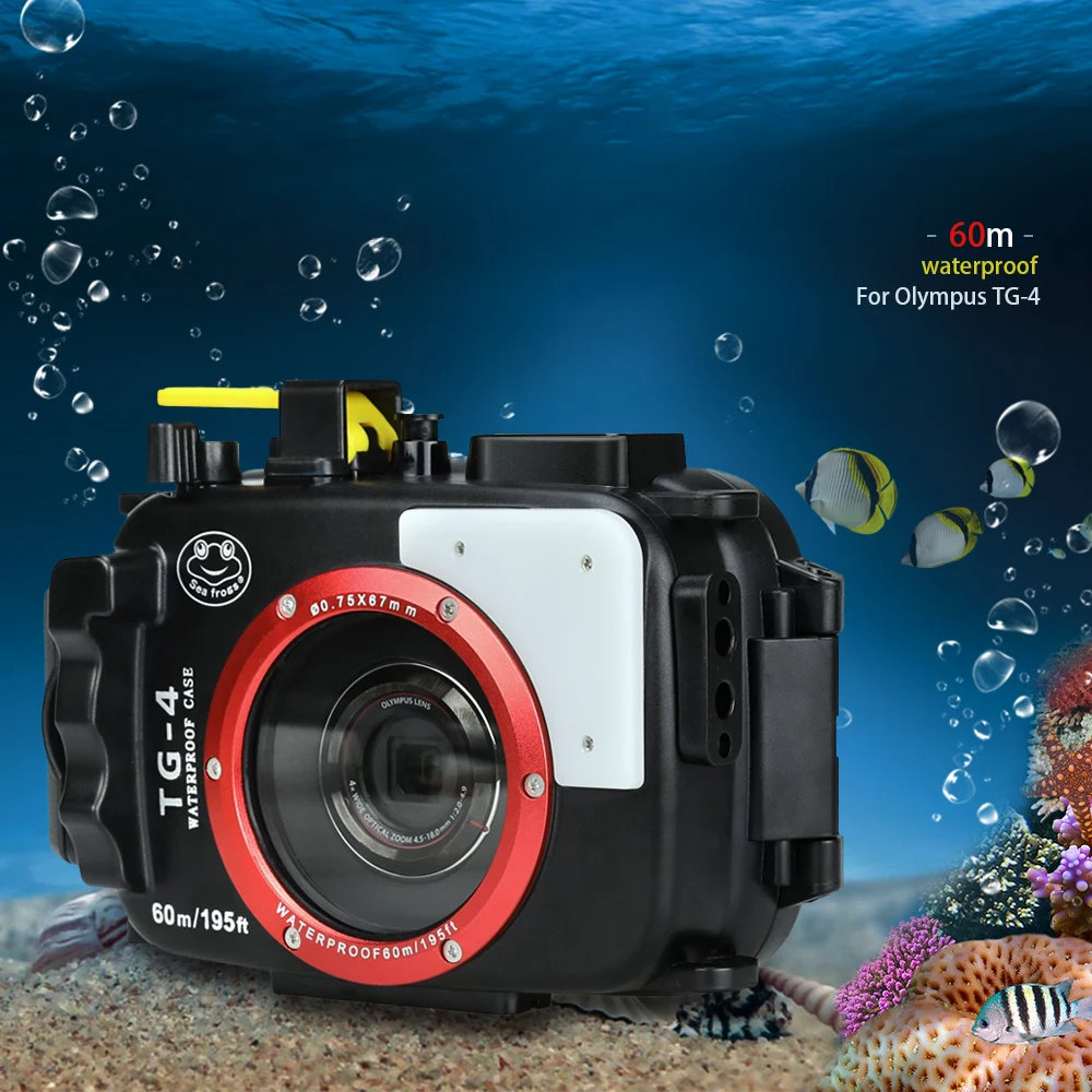 Imagem -02 - Seafrogs Câmera de Mergulho Case Capa para Olympus tg Equipamento Fotografia Subaquática Habitação Câmera à Prova Impermeável Água Tg4 60m 195