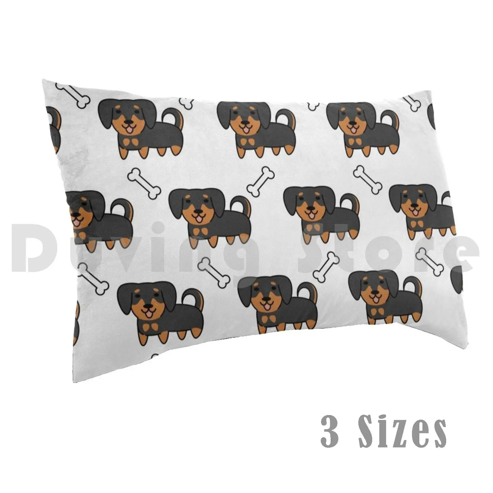 Bones Pattern Dachshund Pillow Case Printed 50x75 Bones Pattern Dachshund Doxie Dog Dachshund Gift Dachshund