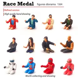 Miniature 1:64 Figure Racing Driver Doll Scene Model Layout Decor Photo Prop S Scale