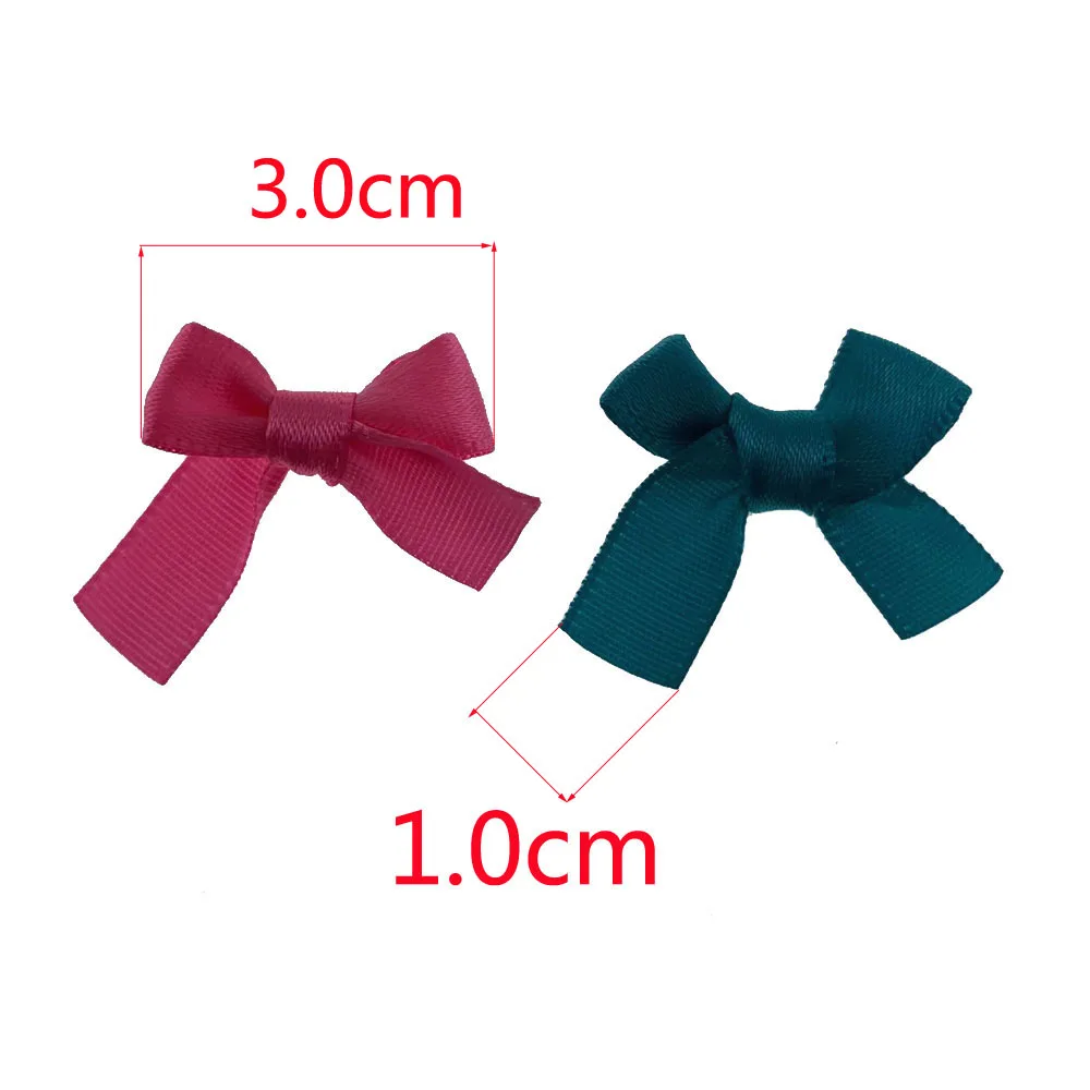 50Pcs Mixing Ribbon Bows Small Size Polyester Satin Ribbons Bow Flower For Packing Craft DIY Decorations Accessories