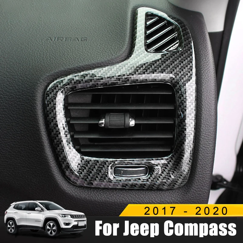 For Jeep Compass 2017 2018 2019 2020 ABS Chrome Car Inner Air Condition Vent Cover Trim Decorative Outlet Frame Auto Accessories