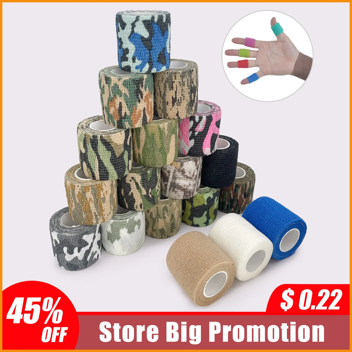 Army Adhesive Outdoor Hunting Shooting Tool Camouflage Stealth Tape Waterproof Wrap Durable Roll Hunting Stealth Sports bandage