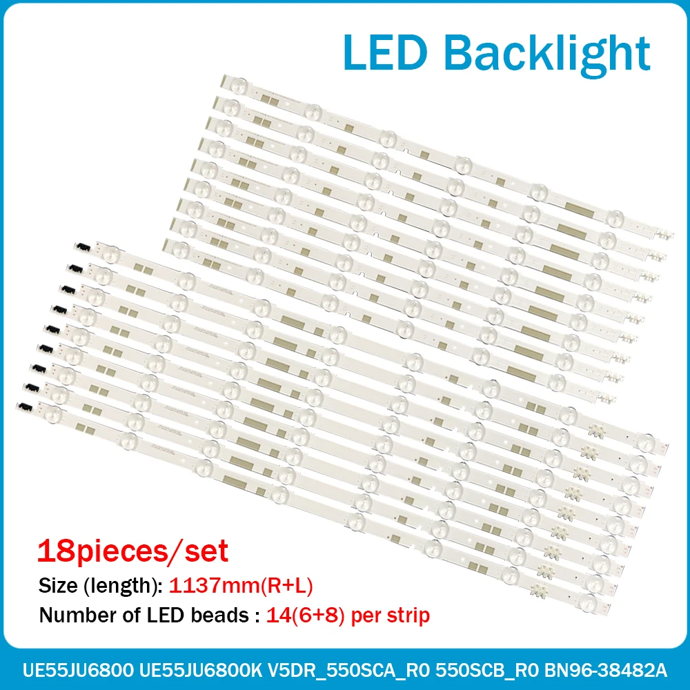 New 2set=36pcs LED Backlight Strip for Samsung UE55JU6800K UE55JU6870U V5DR_550SCA  550SCB_R0 BN96-38481A 38482A 38880A 38881A