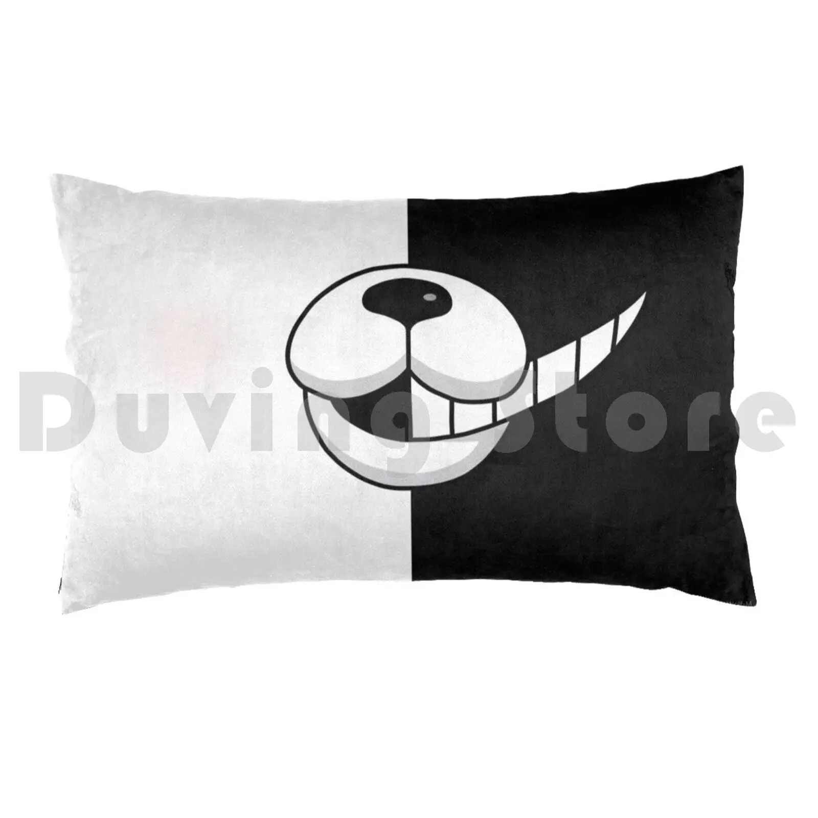 Monokuma Pillow Case DIY 50*70 Monokuma Kuma Bear Black And White Black White Red Good And Evil Despair