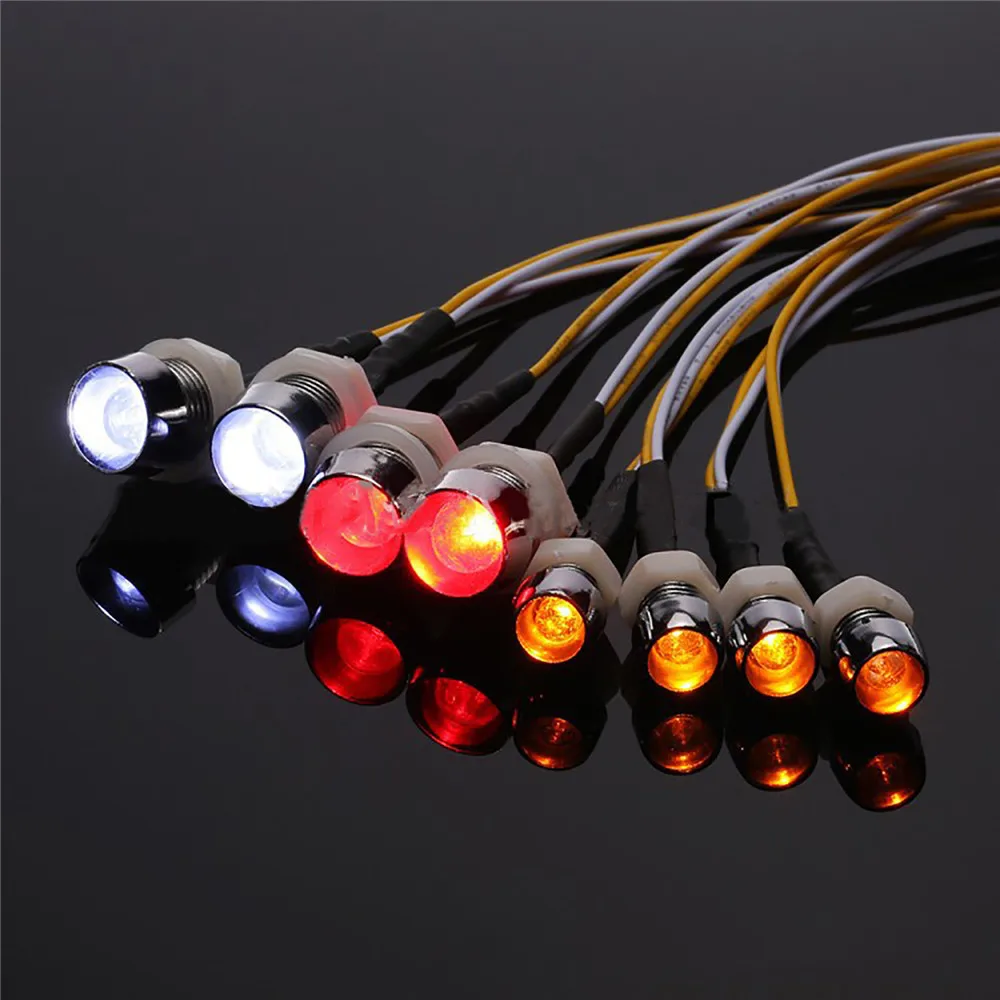 

8 PCS LED Light Kit 2 White 2 Red 4 Yellow for 1/10 1/8 Traxxas HSP Redcat RC4WD Tamiya Axial SCX10 D90 HPI RC Car Accessories