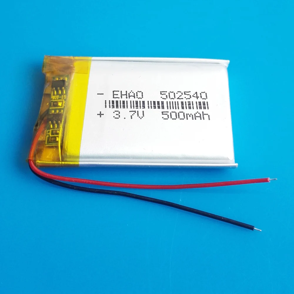 3.7V 500mAh 502540 Lipo Polymer Lithium Rechargeable Battery Cells For MP3 DVD Bluetooth Recorder Headset E-book Camera