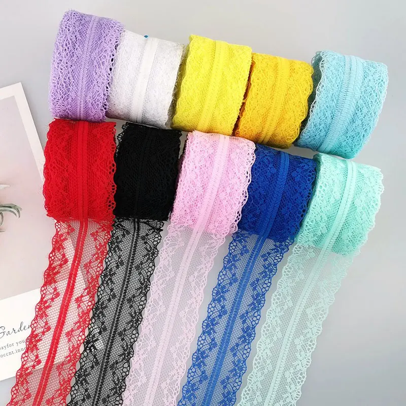 4cm 10Meter non-elastic lace rice-shaped Lace Fabric Ribbon Lace Trim Ribbon Diy  African Fabrics Stretch Lace for crafts