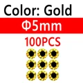 100 piezas de 5 mm doradas