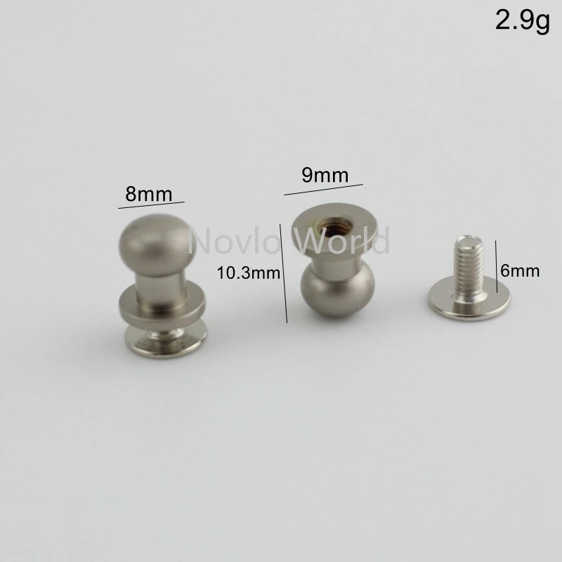 10 pieces, 8mm, dull silver handbags hardware metal accessories thick flank the pacifier nail luggage belt screw fittings nail