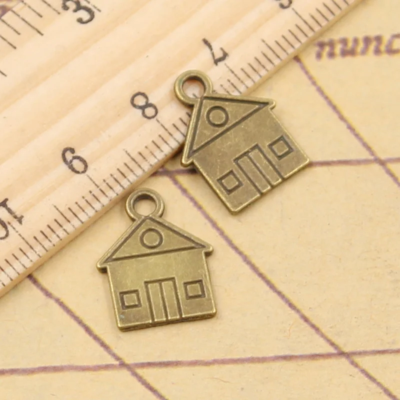 20pcs Charms Cabin House Building 16x12mm Tibetan Bronze Silver Color Pendants Antique Jewelry Making DIY Handmade Craft