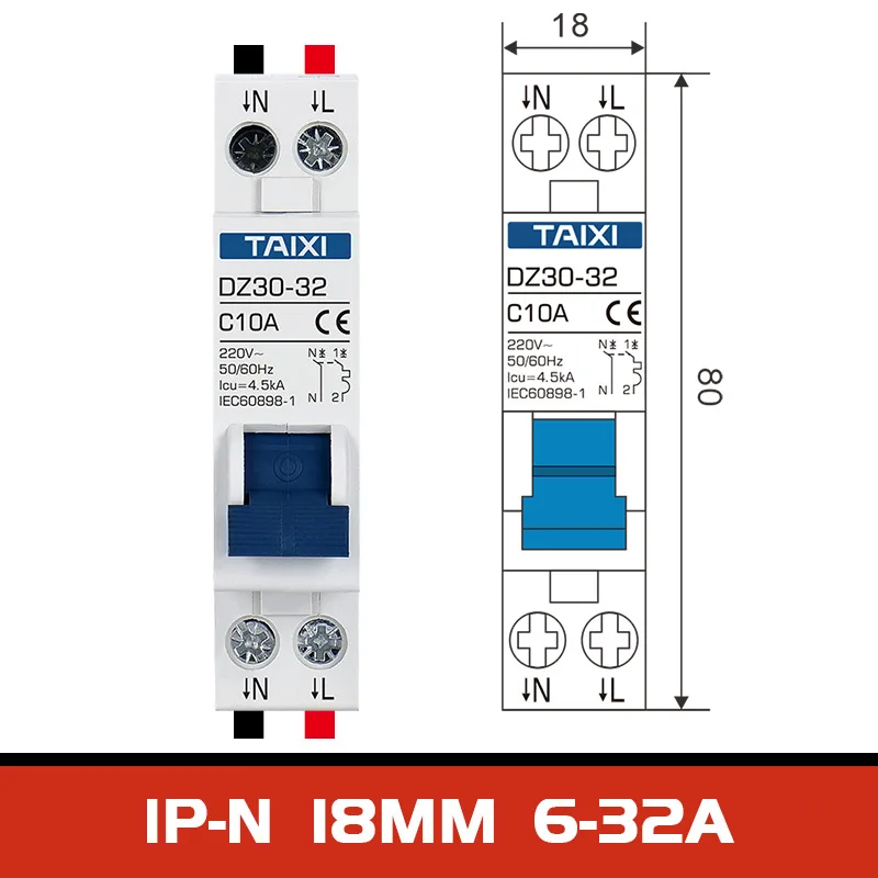 DZ30-32 mini circuit breaker DPN MCB 1P+N DZ30LE-32 DPNL RCBO Residual Current Circuit breaker with Overload Protection RCCB