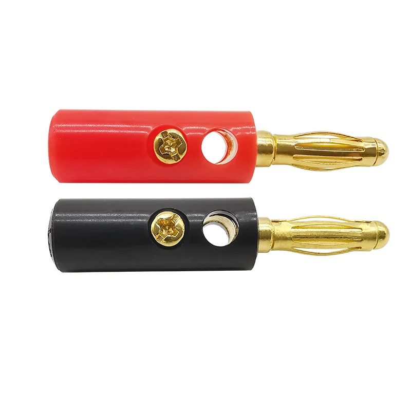 2/5/10Pairs Gold Plated 4mm Banana Plug Audio Speaker Wire Cable Adapter Screw Banana Connector Black Red