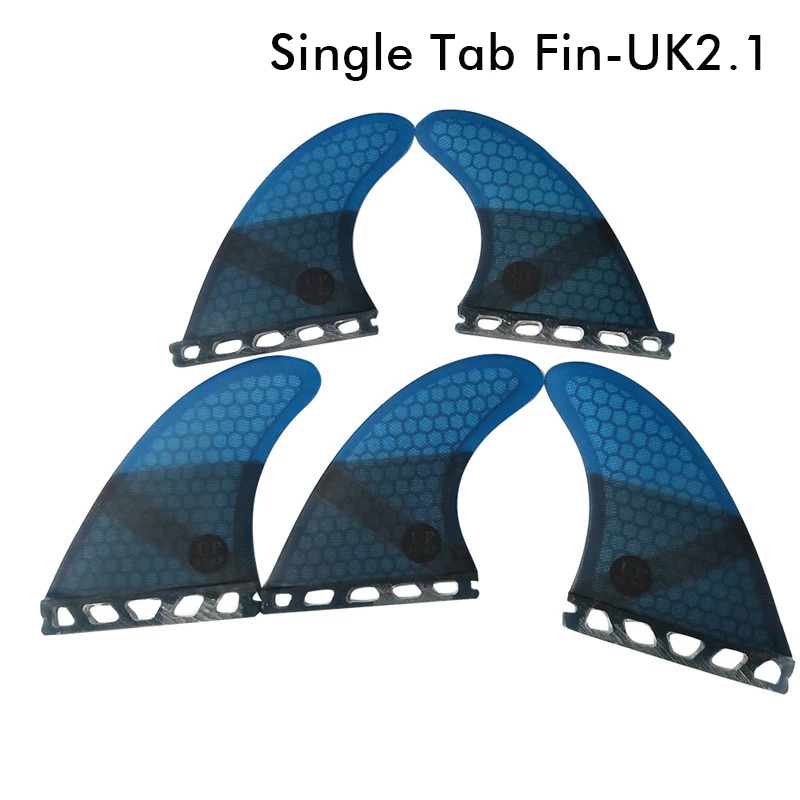 Surfboard Single Tabs Fin UK2.1 Size Surfboard Fins Fiberglass Honeycomb Tri-Quad Fins Quilhas Good Quality