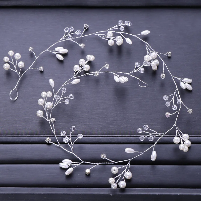 جديد الزفاف الزفاف اكسسوارات الشعر كريستال اللؤلؤ اكسسوارات للشعر موضة اليدوية غطاء الرأس النساء الديكور دبوس الشعر مجوهرات