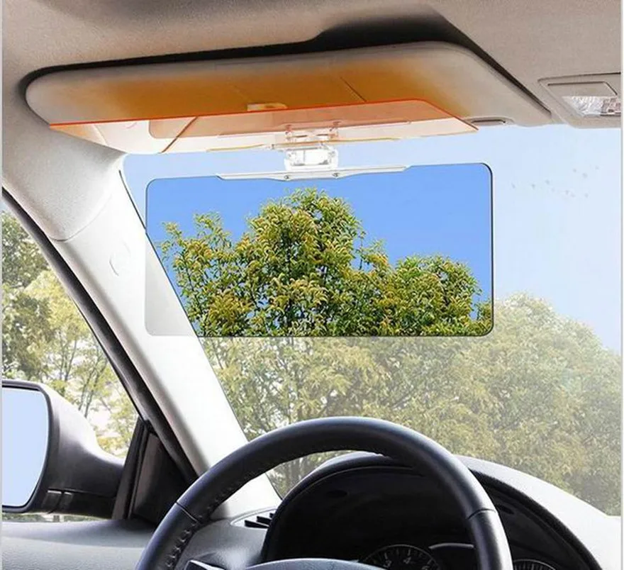 2 in 1 Car Sun Visor  Anti Sunlight Dazzling Goggle Day Night Vision Driving Mirror UV Fold Flip Down for Clear View Visor