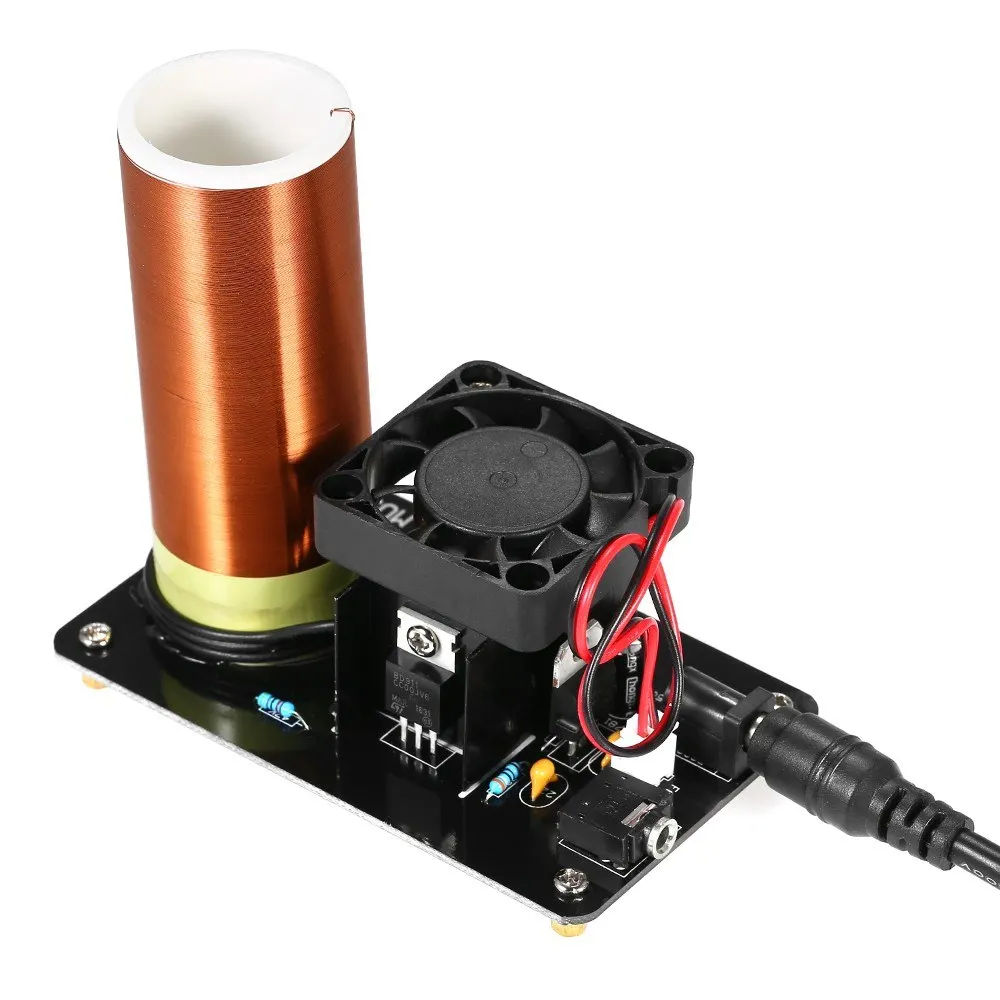 Music Tesla Coil Plasma Loudspeaker with Power Adapter Wireless Transmission Experiment Model