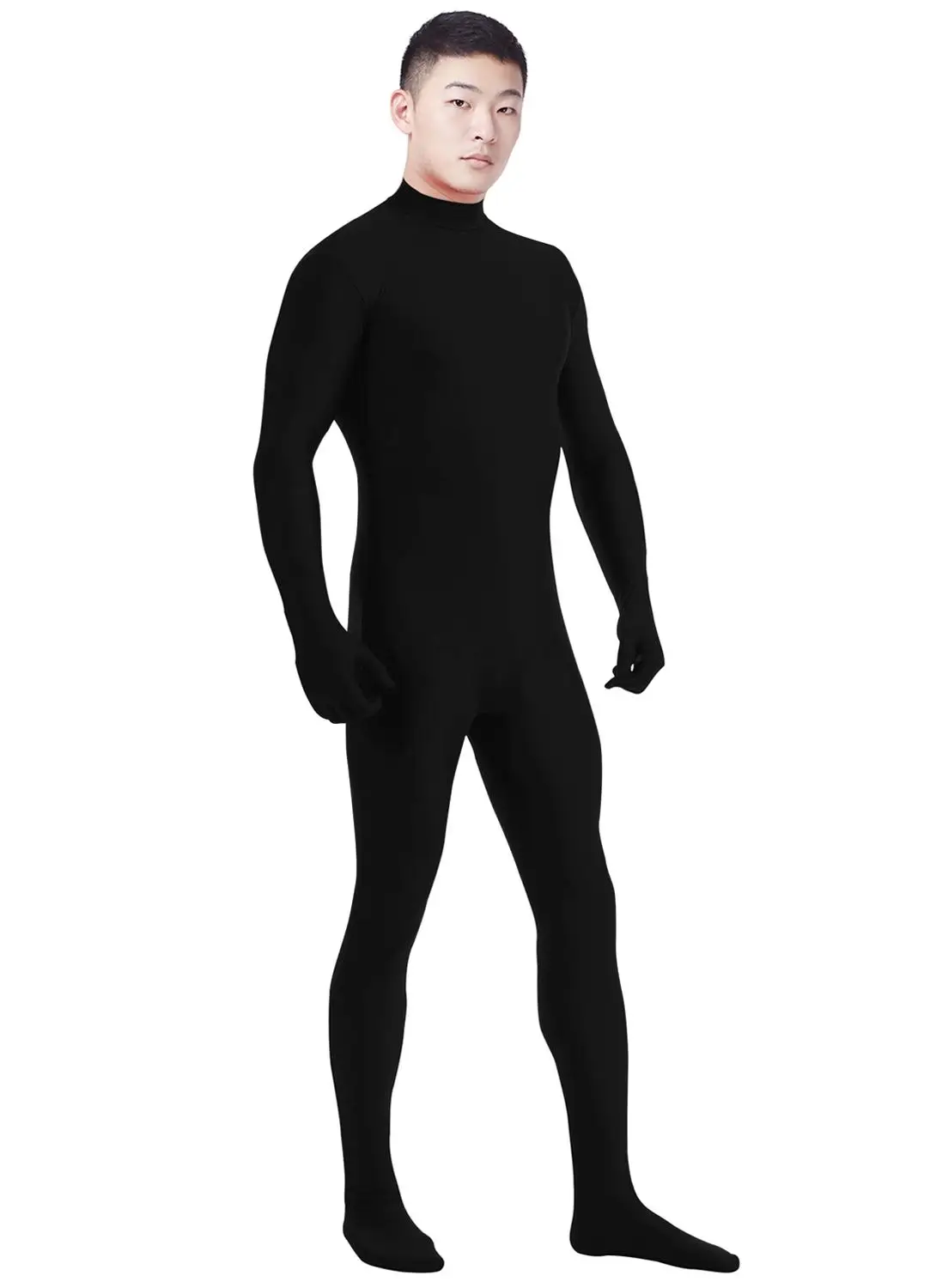 Ensnovo masculino brilhante metálico corpo inteiro cor ternos do corpo zentai halloween cosplay traje