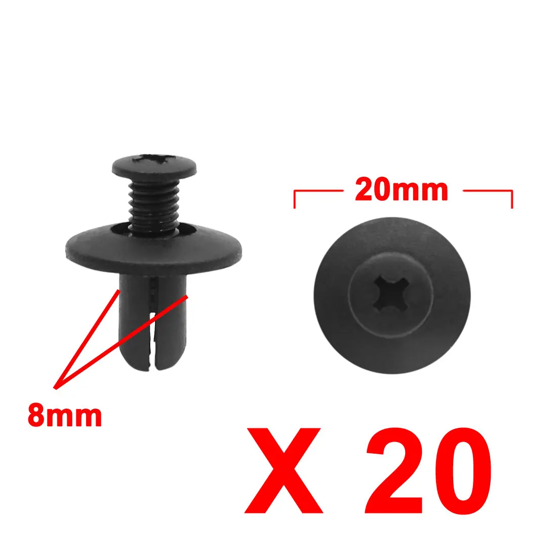 uxcell 8x13x20mm 8x14x20mm Plastic Rivets Push Pin Clips Bumper Fender Fastener For Chevrolet for Hyundai Kia