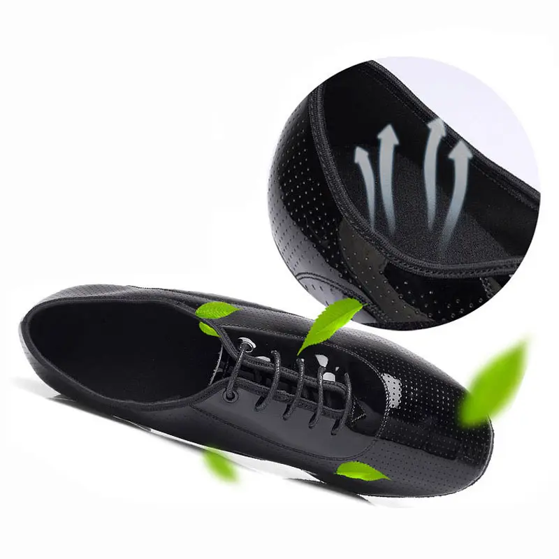 Latin Dance Shoes Men Standard Ballroom Dance Shoes Black Genuine Leather Practice Competition Male Salsa Modern Dancing Shoe