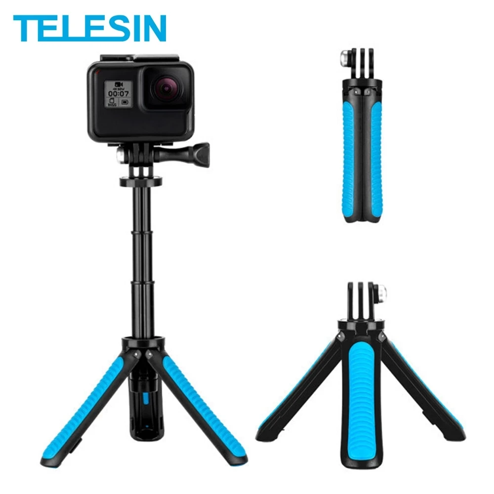 TELESIN Mini Hand Selfie Stick Tripod For GoPro Hero 13 12 11 10 For DJI Osmo Action 5 4 3 SJCAM Insta360 X4 X3 Camera Accessory