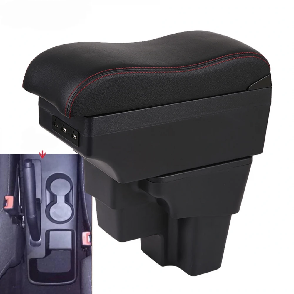 

For KIA RIO Armrest For Europe South America Center console armrest box storage box armrests elbow rest with usb cup holder